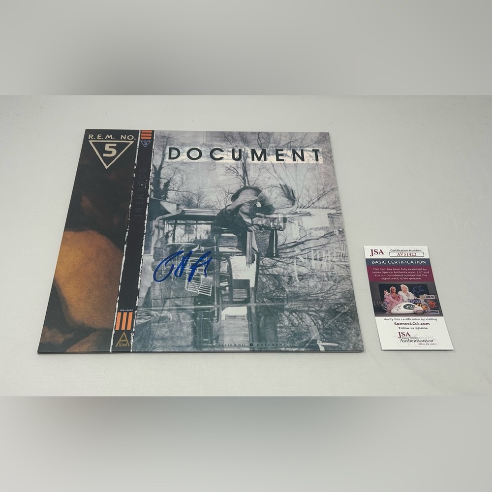 Peter Buck of REM signed Document Album JSA COA